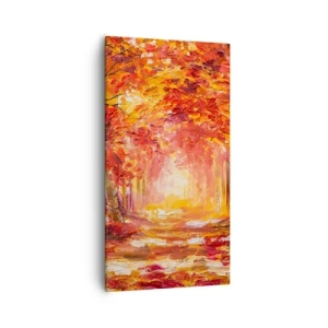 Quadro em tela - Floresta de cobre - 55x100 cm
