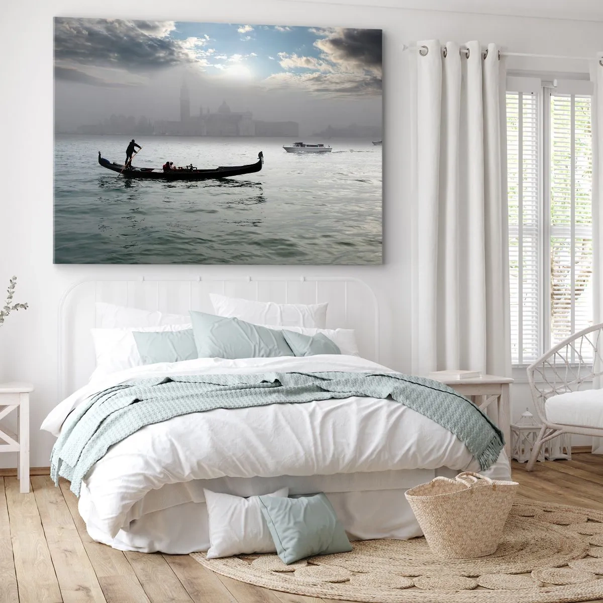 Quadro em tela - Uma cidade fabulosa feita de água e nevoeiro - 120x80 cm