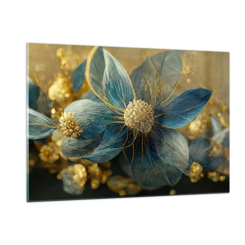 Quadro em vidro - Florescer com ouro - 120x80 cm