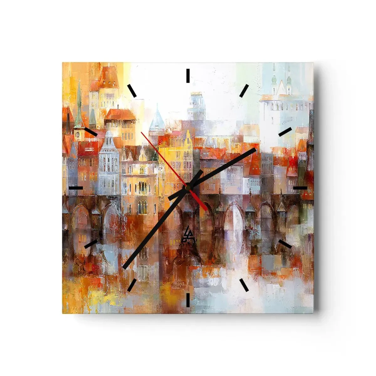Relógio de parede - Relógio em vidro - Debaixo da ponte também é bonito - 30x30 cm
