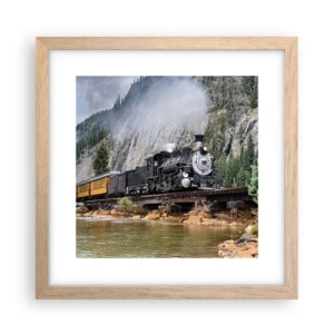 Pôster com moldura de carvalho claro - Para onde? Onde? - 30x30 cm