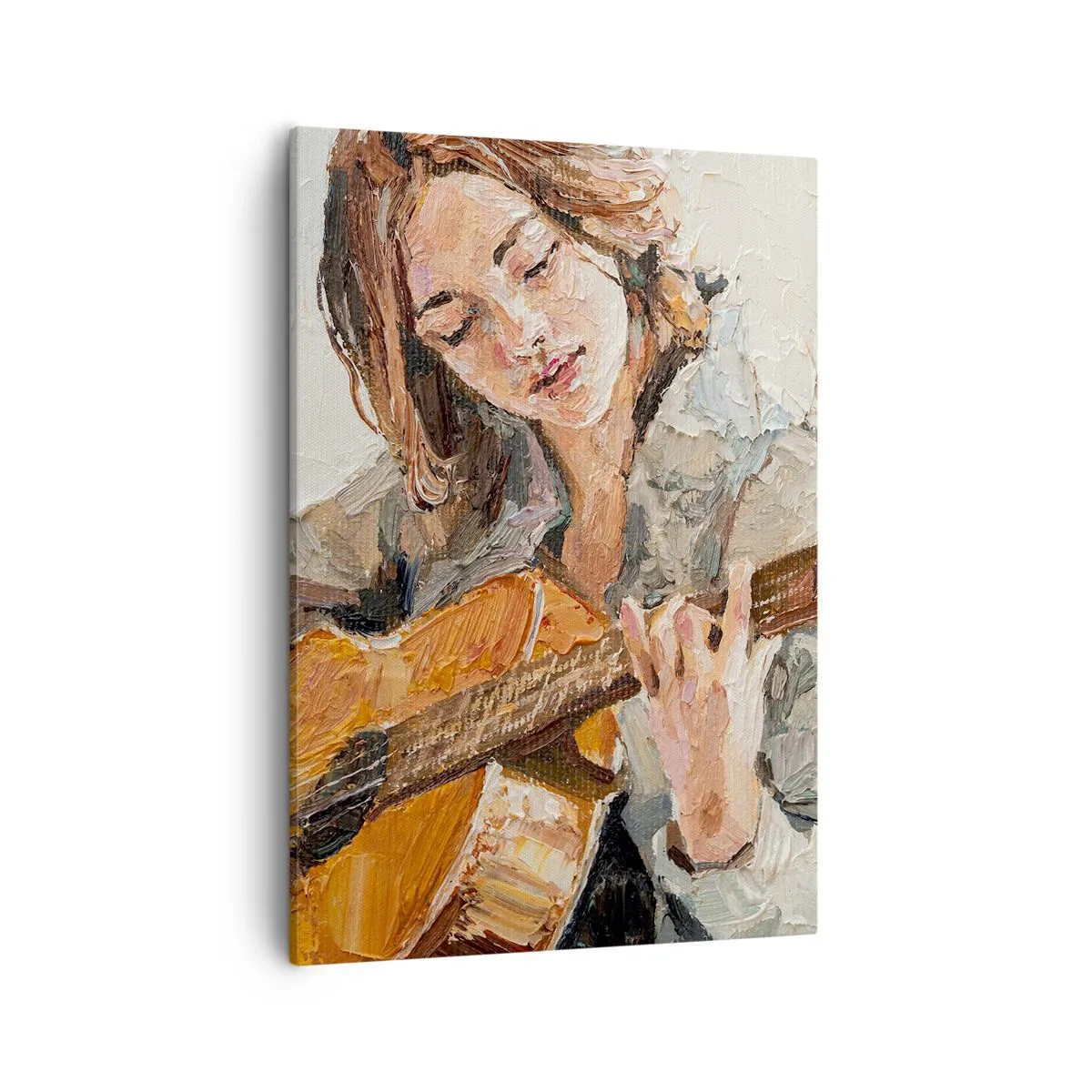 Quadro em tela - Concerto de violão e coração de rapariga - 50x70 cm
