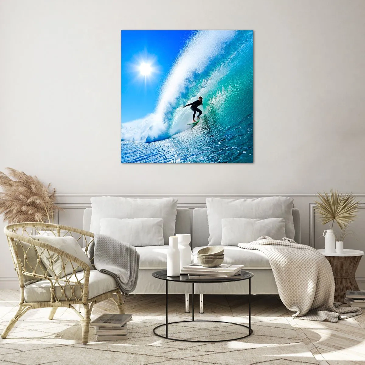Quadro em vidro - Azul gigante - 50x50 cm