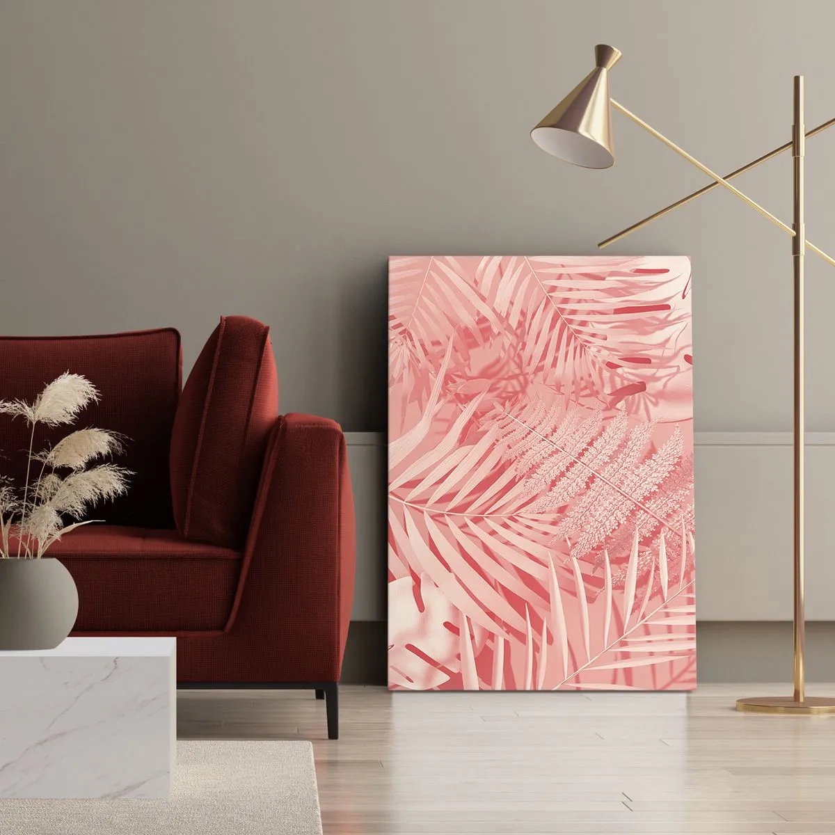 Quadro em tela - Conceito cor-de-rosa - 45x80 cm