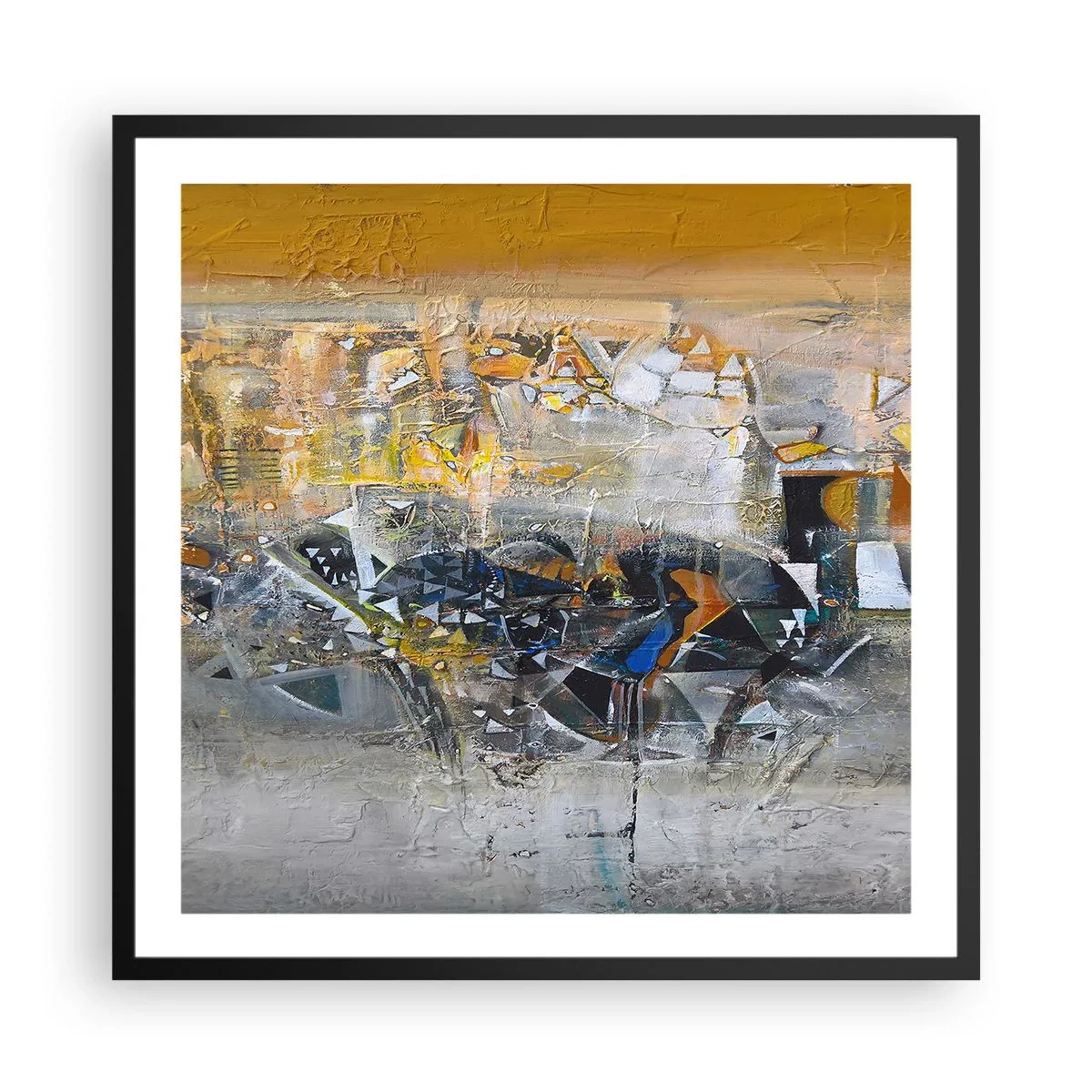 Pôster com moldura preta - Tudo vai se encaixar - 60x60 cm