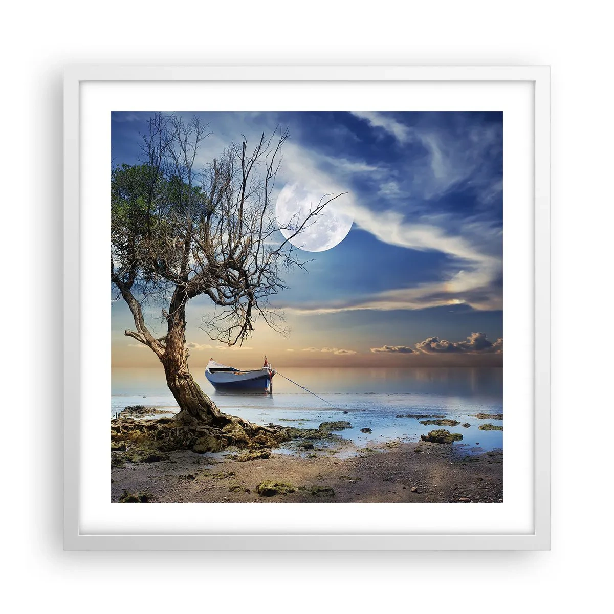 Pôster em moldura branca - É este o fim ou o começo? - 50x50 cm