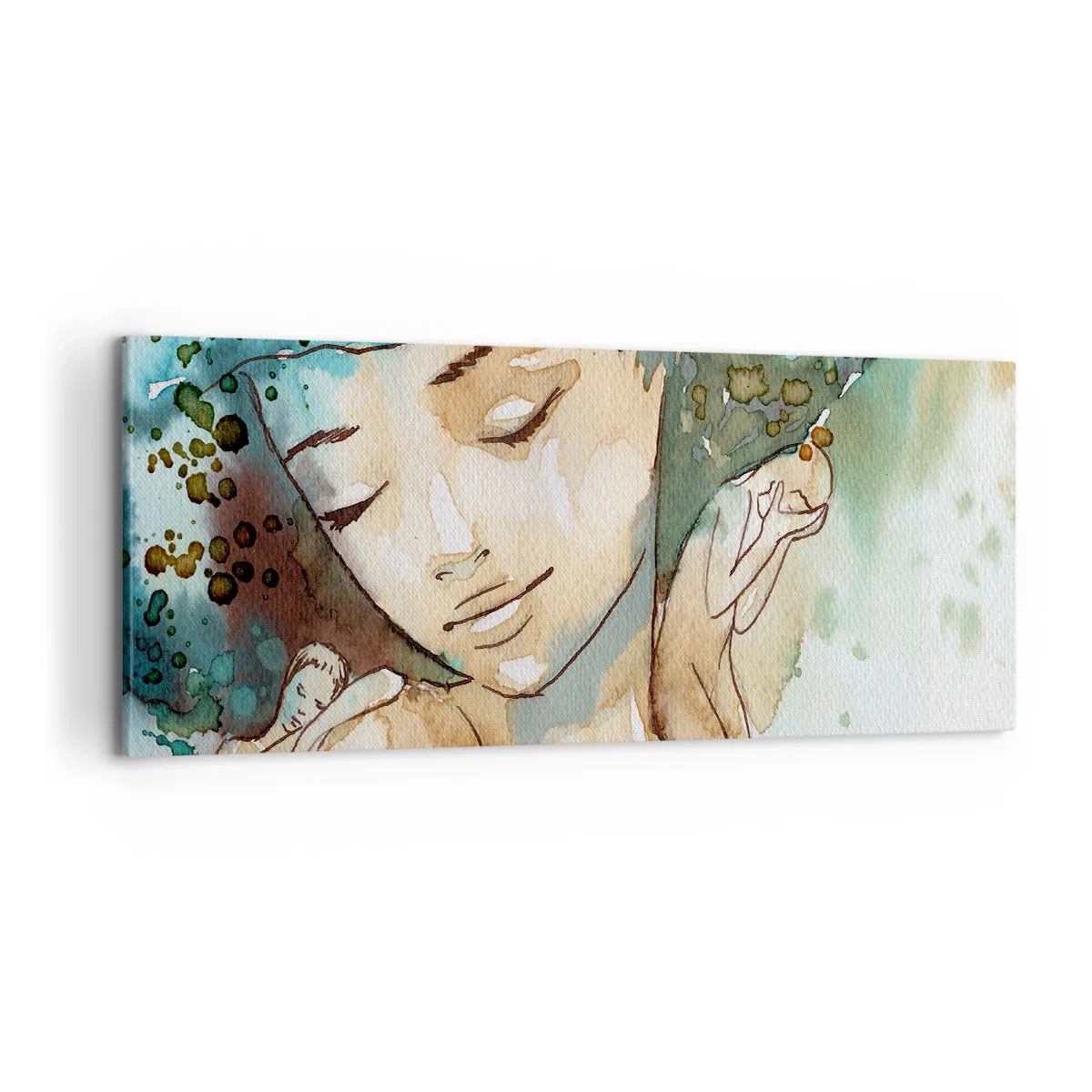 Quadro em tela - Dama em azul - 100x40 cm
