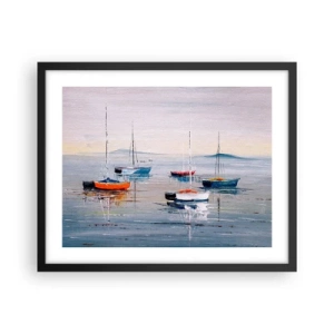 Pôster com moldura preta - Um merecido descanso - 50x40 cm