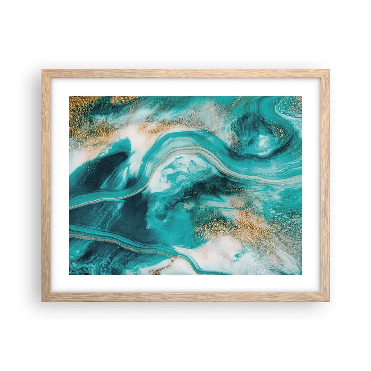 Pôster com moldura de carvalho claro - Rio do Ouro - 50x40 cm