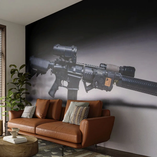 Papel de Parede Premium Canvas - O Cavaleiro das Trevas - Militares, Rifle, Arma - 400x280 cm