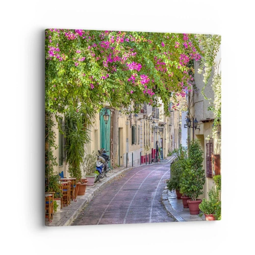 Quadro em tela - Beco florido - 30x30 cm