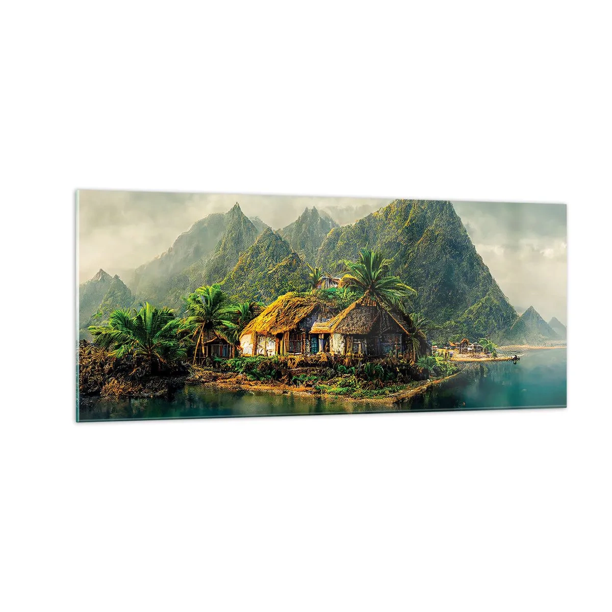 Quadro em vidro - Paraíso Tropical - 100x40 cm