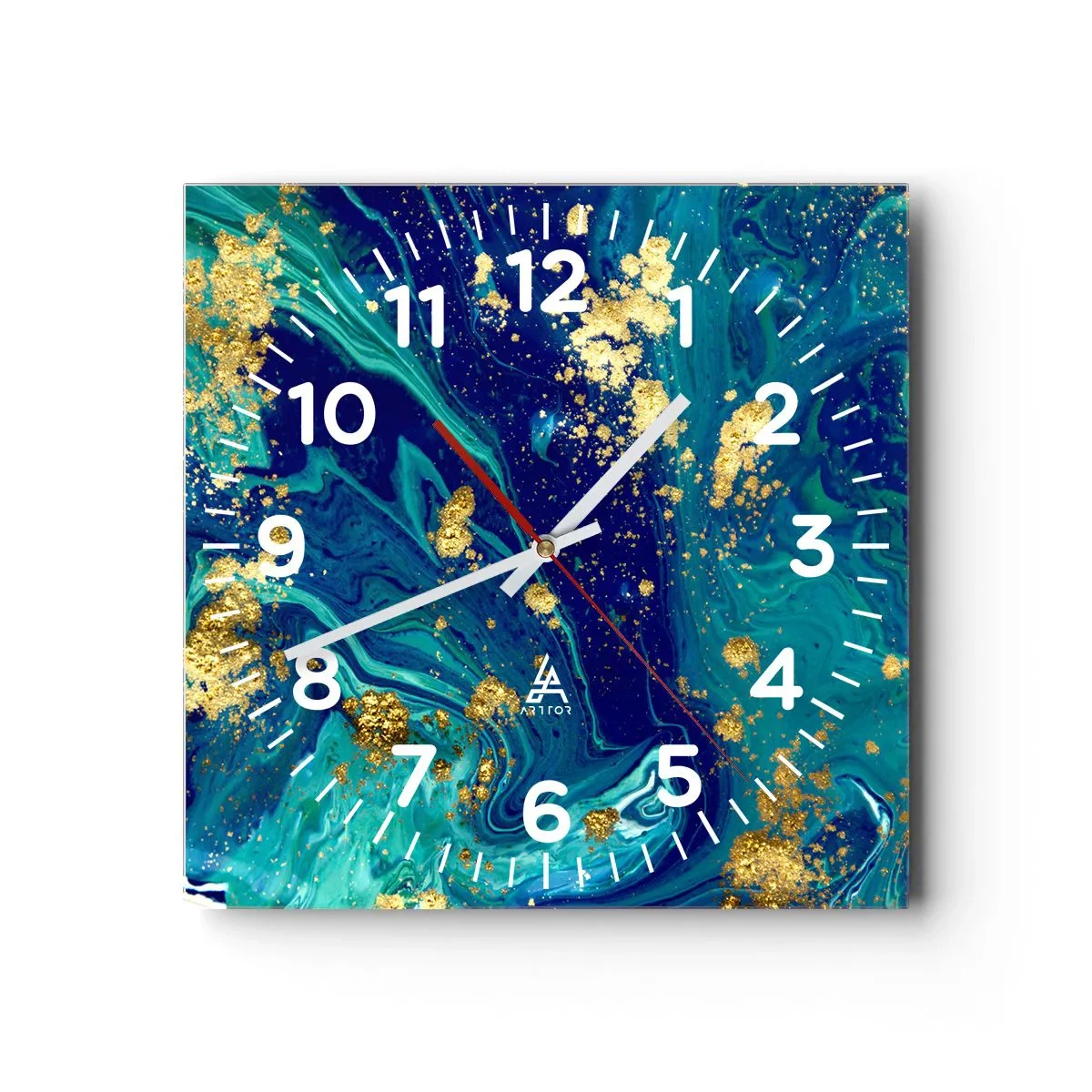 Relógio de parede - Relógio em vidro - Flocos de sol - 40x40 cm