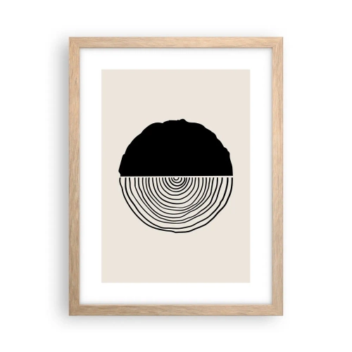 Pôster com moldura de carvalho claro - Meio a meio - 30x40 cm