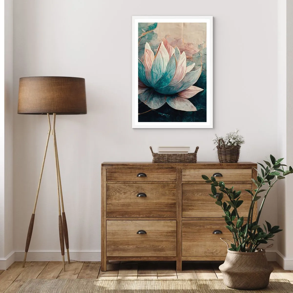 Pôster em moldura branca - Estrelas do lago - 50x70 cm