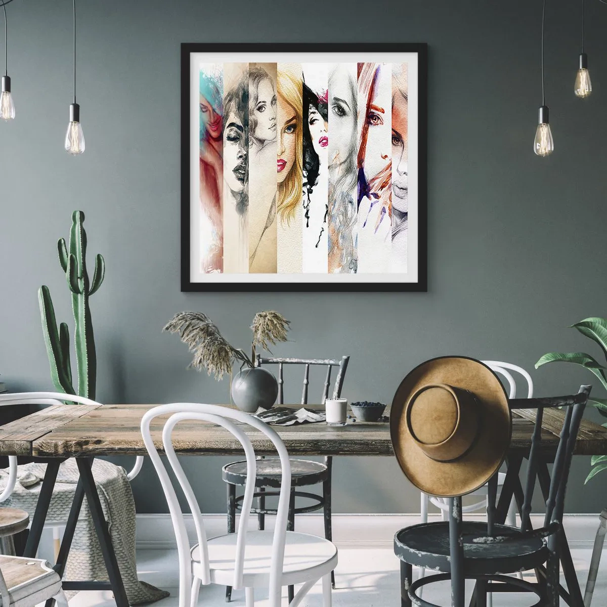 Pôster com moldura preta - Sempre VOCÊ - 50x50 cm