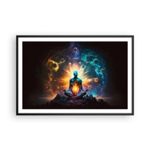 Pôster com moldura preta - Paz cósmica - 91x61 cm