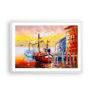 Pôster em moldura branca - Feliz retorno - 70x50 cm
