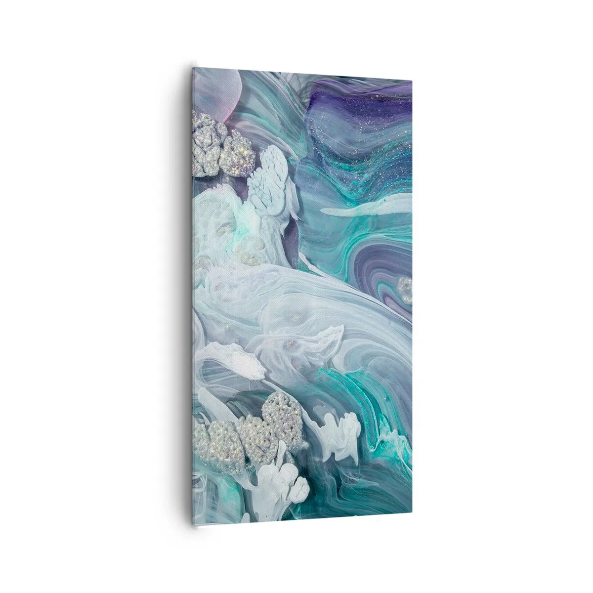 Quadro em tela - Correntes de azul - 65x120 cm