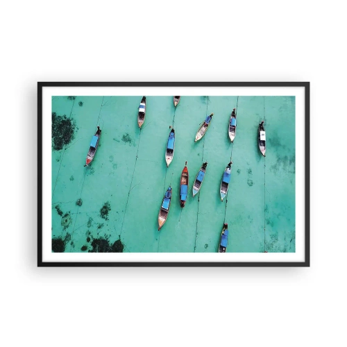 Pôster com moldura preta - Na alegre expectativa - 91x61 cm