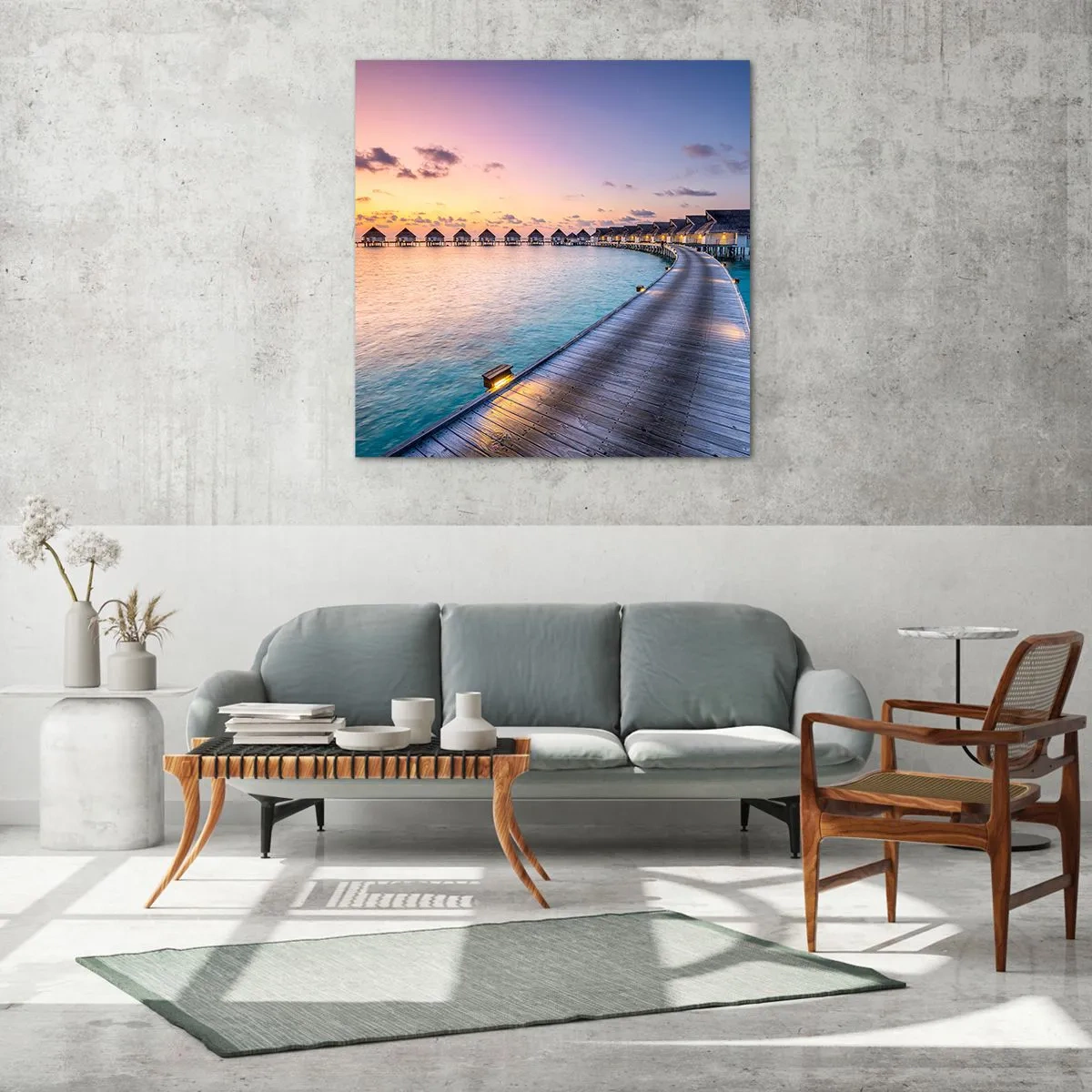 Quadro em vidro - Férias - de volta às fontes - 70x70 cm