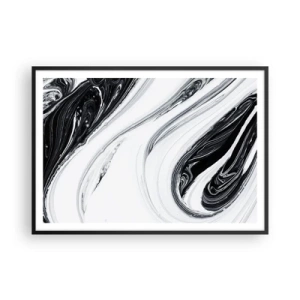 Pôster com moldura preta - Uma combinação de opostos - 100x70 cm