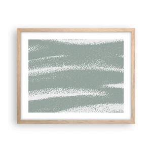 Pôster com moldura de carvalho claro - Abstração em um clima de inverno - 50x40 cm