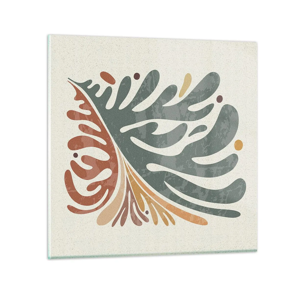Quadro em vidro - Folha multicolorida - 40x40 cm