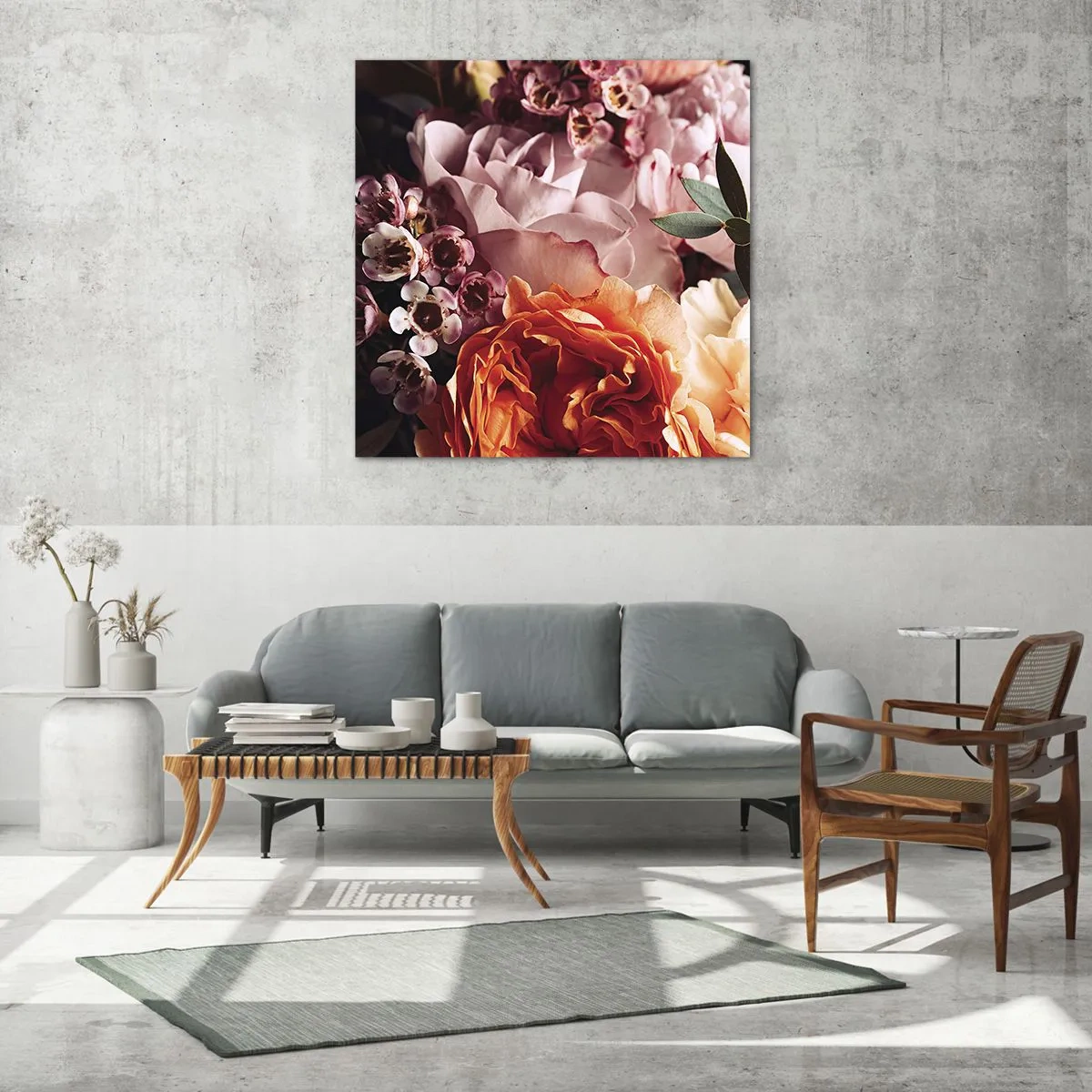 Quadro em vidro - Envolto em beleza - 60x60 cm