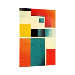 Quadro em vidro - Abstração geométrica – boa energia - 70x100 cm