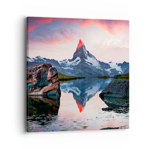 Quadro em tela - O coração das montanhas é quente - 40x40 cm