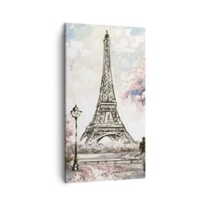 Quadro em tela - Caminhada de abril por Paris - 45x80 cm