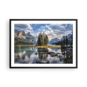 Pôster com moldura preta - Por águas grandes e límpidas… - 70x50 cm