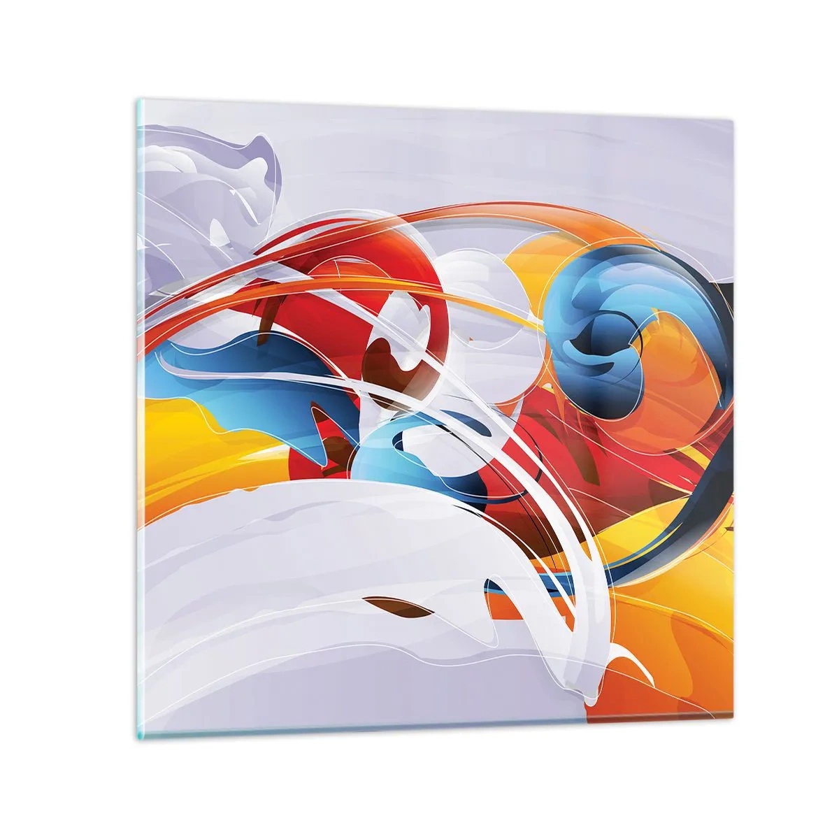 Quadro em vidro - A dança dos elementos da natureza - 50x50 cm