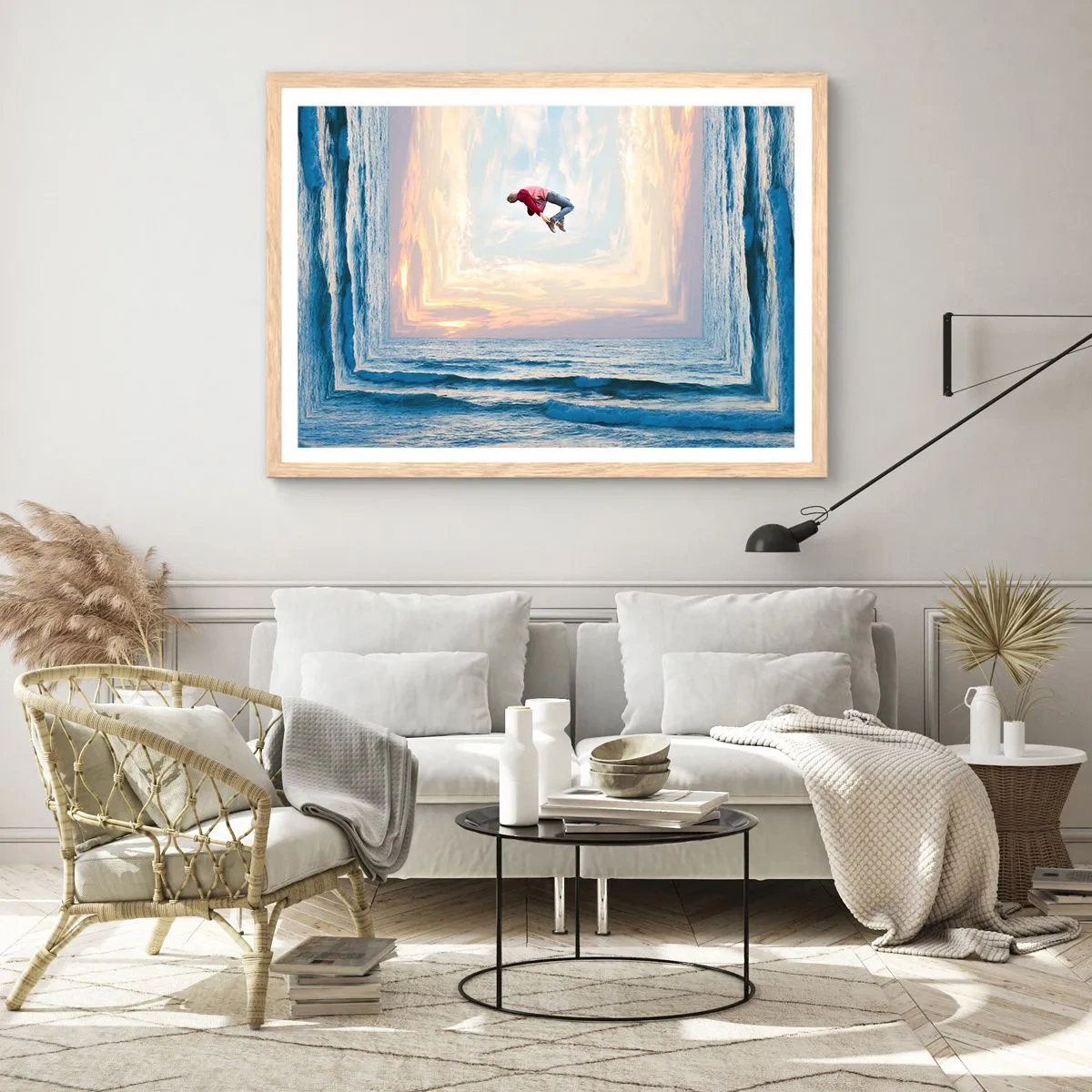 Pôster com moldura de carvalho claro - Para outra dimensão - 70x50 cm