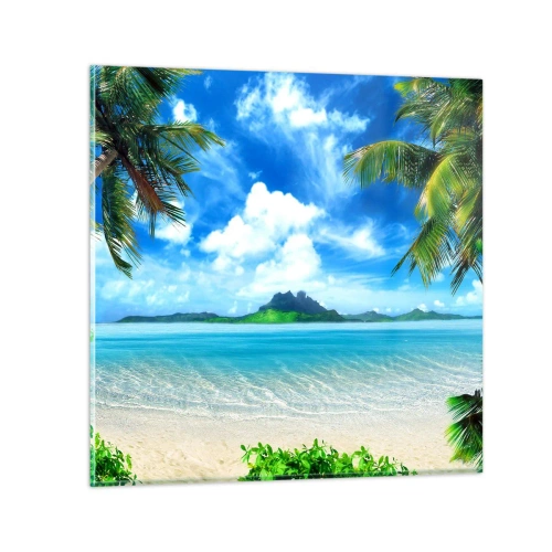 Quadro em vidro - O azul dos trópicos - 30x30 cm