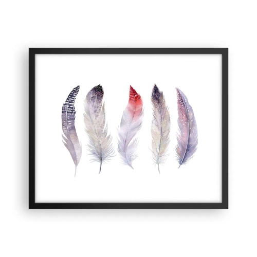 Pôster com moldura preta - Delicadas como uma névoa multicolorida - 50x40 cm