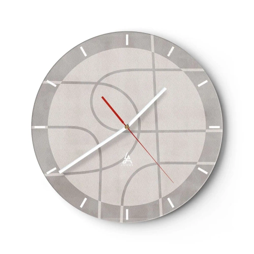 Relógio de parede - Relógio em vidro - Circular e direto - 40x40 cm