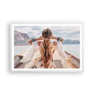 Pôster em moldura branca - A caminho da felicidade - 91x61 cm