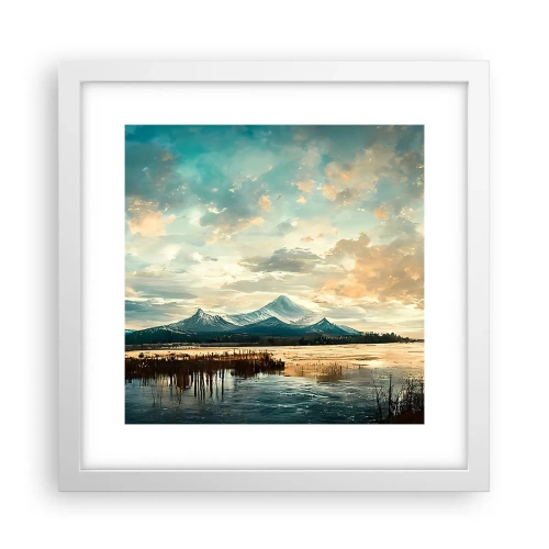 Pôster em moldura branca - Sob a proteção do céu - 30x30 cm