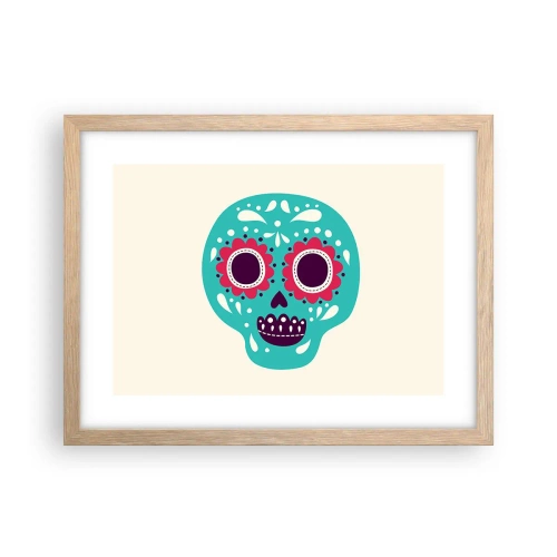 Pôster com moldura de carvalho claro - Vida – diversão até a morte - 40x30 cm