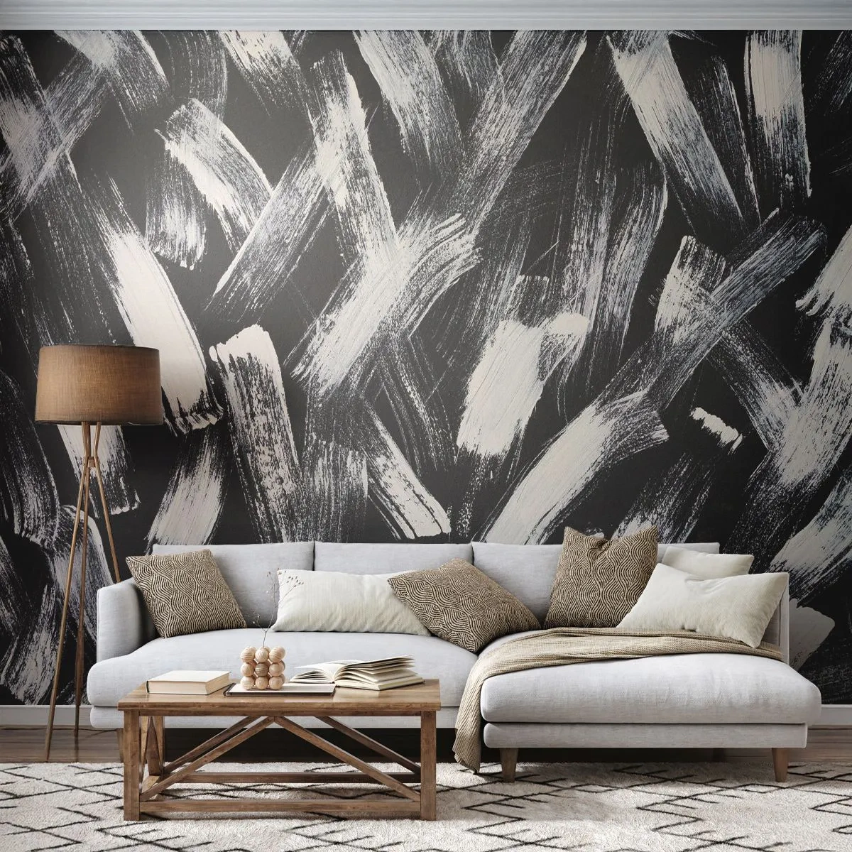 Papel de Parede Standard Eco - Abstração no espírito industrial - Pedaço, Moderno, Escovação - 200x140 cm