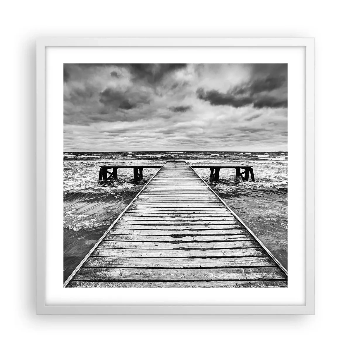 Pôster em moldura branca - Estou à espera do vento, que vai dispersar... - 50x50 cm