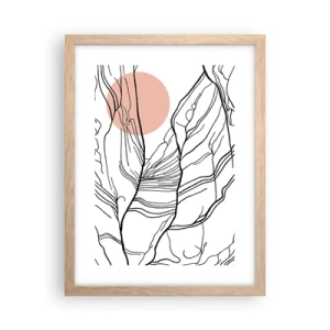 Pôster com moldura de carvalho claro - Numa rede de galhos - 30x40 cm