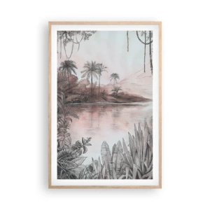 Pôster com moldura de carvalho claro - Diário de um explorador do século 19 - 61x91 cm