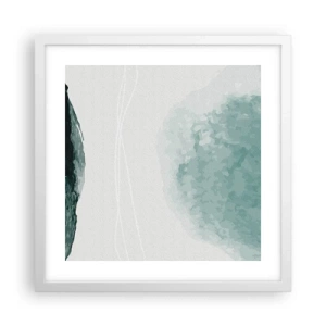Pôster em moldura branca - Encontro com a neblina - 40x40 cm
