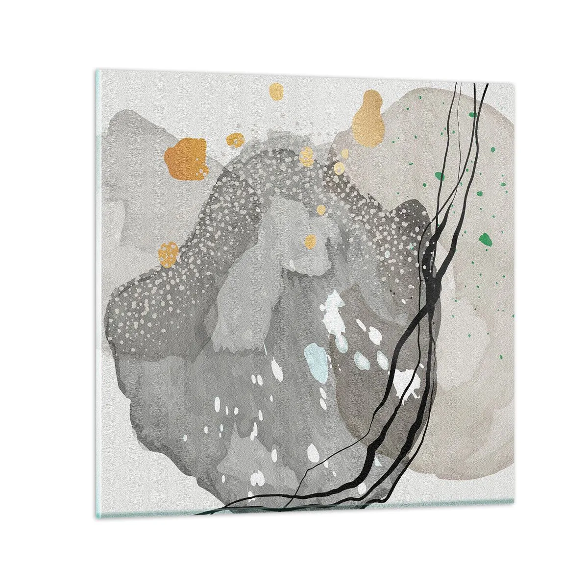 Quadro em vidro - Composição orgánica - 40x40 cm