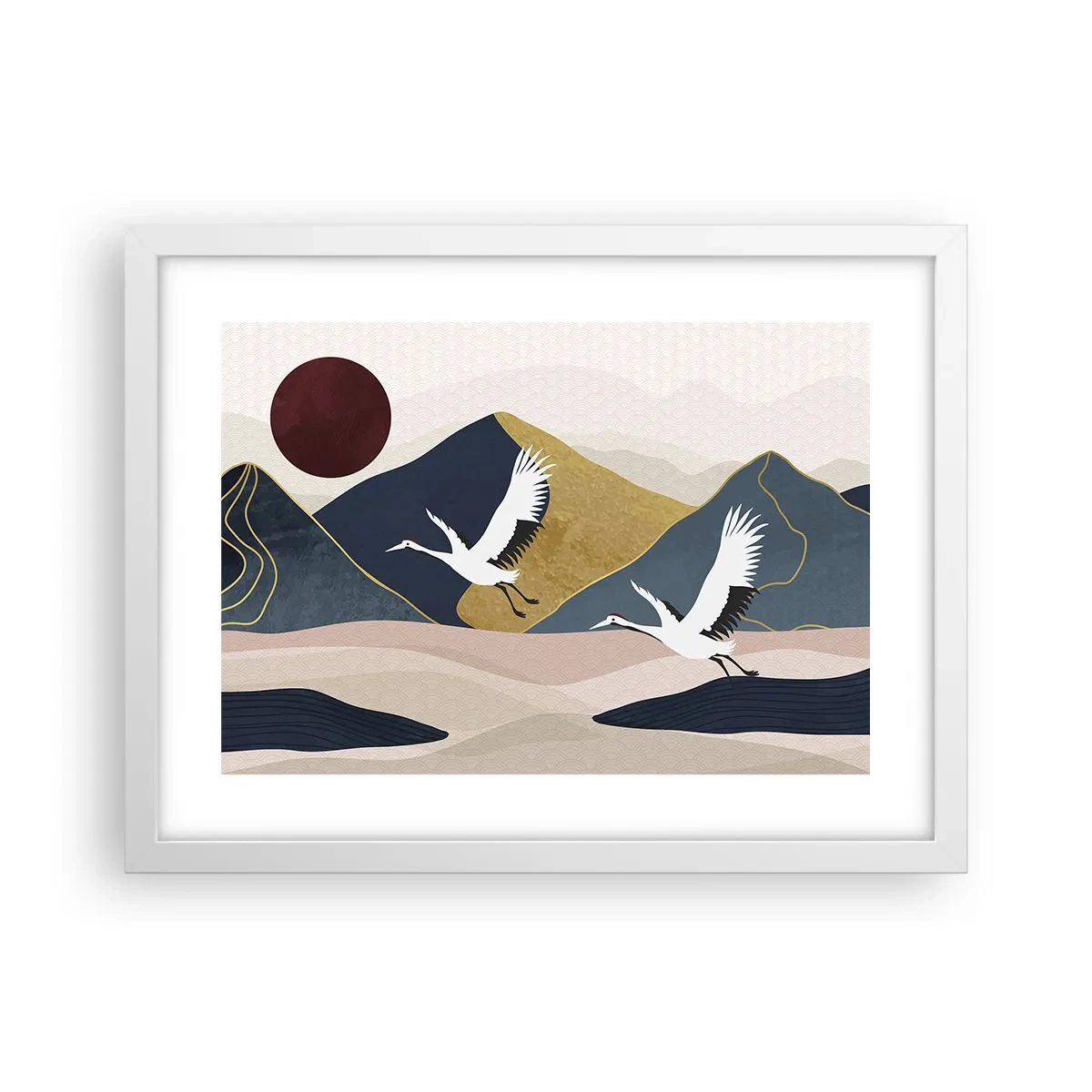 Pôster em moldura branca - E o dia acaba novamente - 40x30 cm