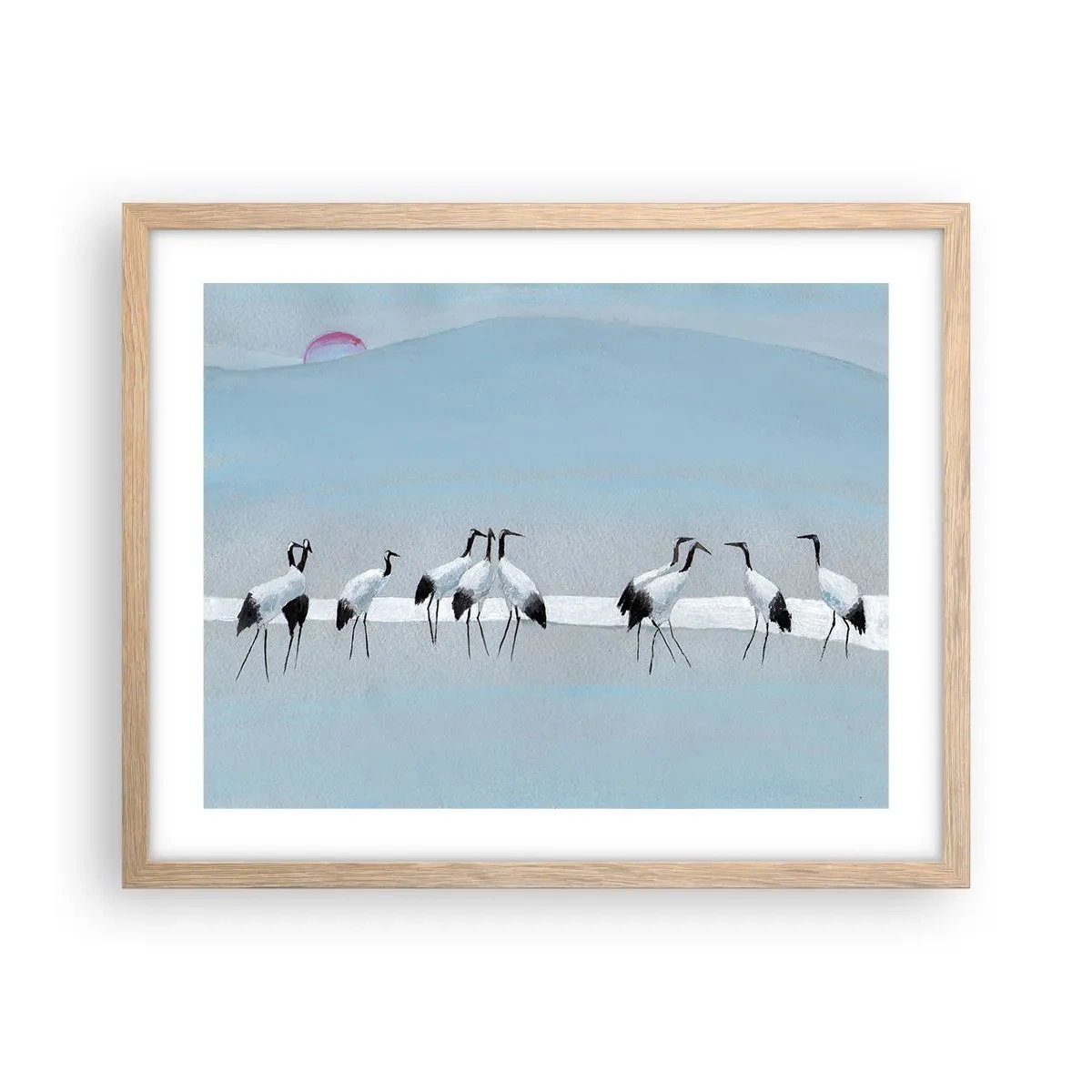 Pôster com moldura de carvalho claro - Depois de um dia quente - 50x40 cm