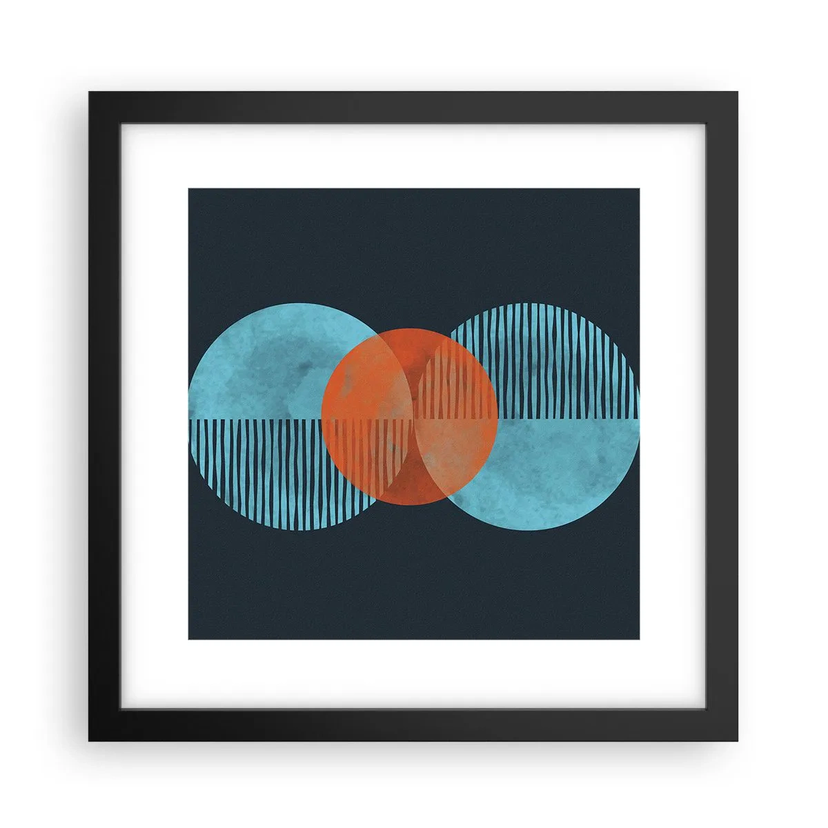 Pôster com moldura preta - Obras de arte simétricas - 30x30 cm
